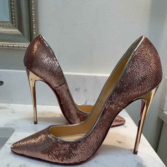 Christian Louboutin Shoes - Christian Louboutin slightly used 1x rose gold heels.